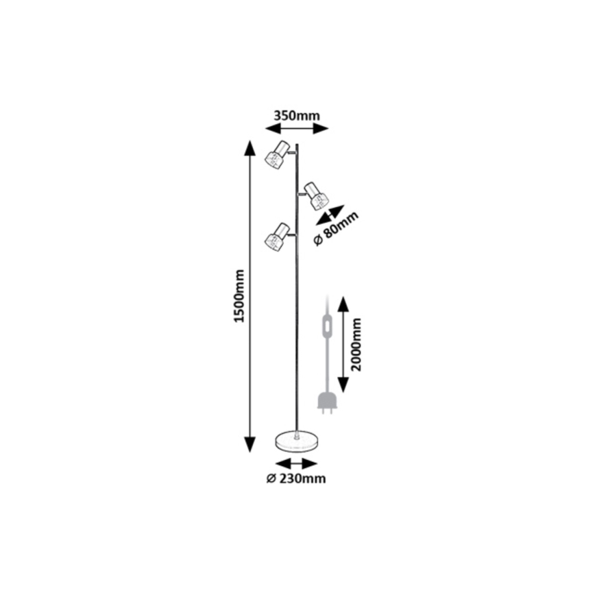 Rabalux - Golvlampa 3xE14/15W/230V