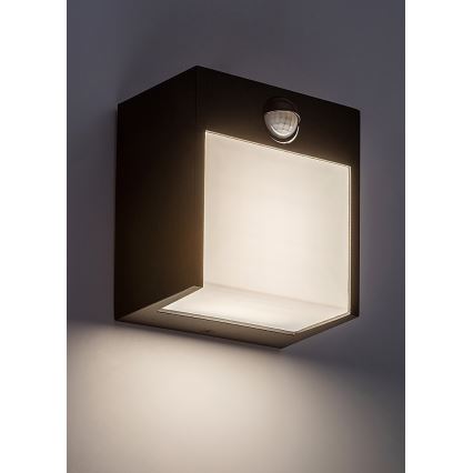 Rabalux - LED Utomhus väggbelysning med sensor LED/12W/230V black IP44