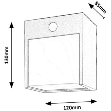 Rabalux - LED Utomhus Vägglampa med Sensor LED/12W/230V svart IP44