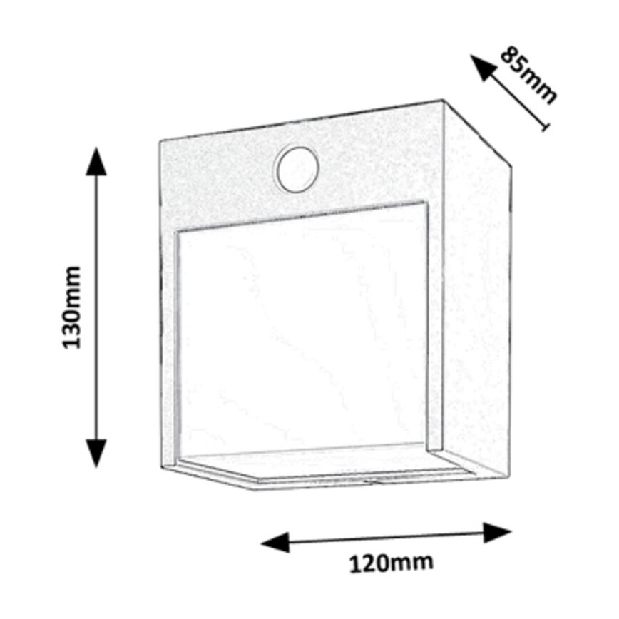 Rabalux - LED Utomhus Vägglampa med Sensor LED/12W/230V svart IP44