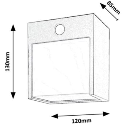 Rabalux - LED Utomhus Vägglampa med Sensor LED/12W/230V Vit IP44