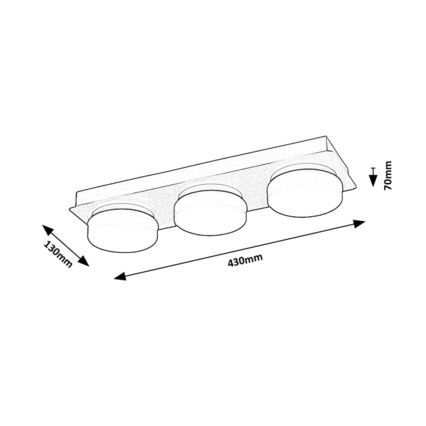 Rabalux - LED taklampa för badrum 3xLED/6W/230V IP44 svart