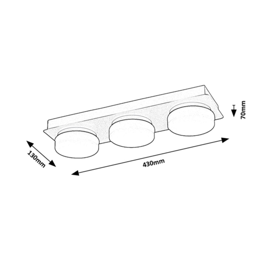 Rabalux - LED taklampa för badrum 3xLED/6W/230V IP44 svart