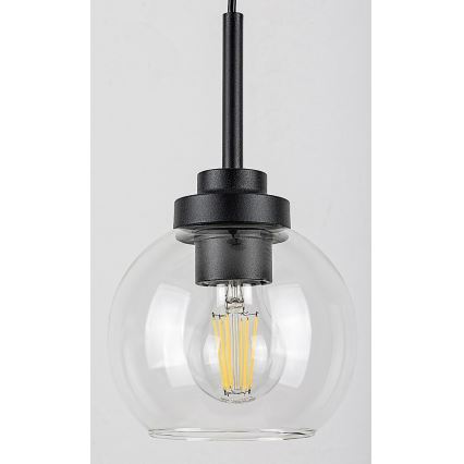 Rabalux - Bathroom ljuskrona på snöre 1xE27/15W/230V svart IP44