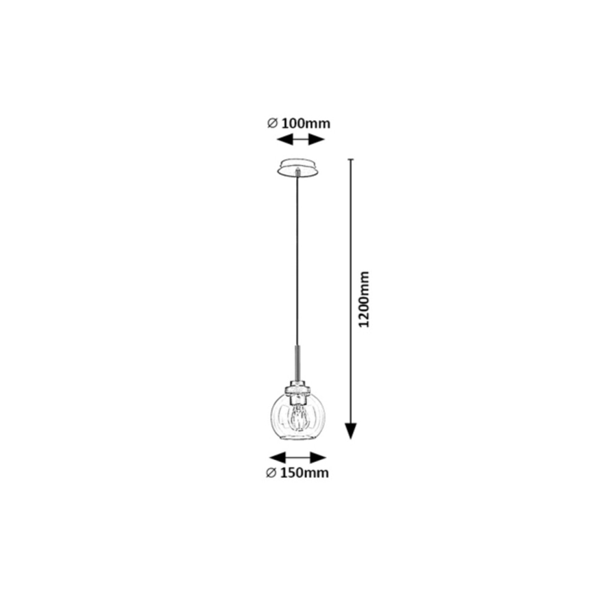 Rabalux - Bathroom ljuskrona på snöre 1xE27/15W/230V svart IP44