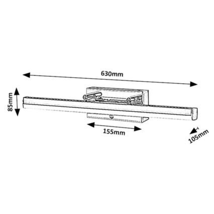 Rabalux - LED Ljusreglerad beröring spegel belysning LED/20W/230V IP44 3000/4000/6000K 63 cm