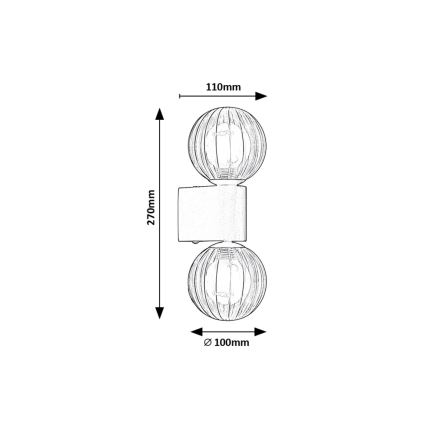 Rabalux - Vägglampa för badrum 2xG9/3,5W/230V IP44 svart