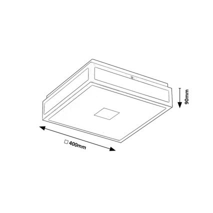 Rabalux - LED taklampa för badrum LED/24W/230V IP44 4000K 40x40 cm vit