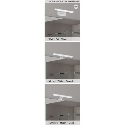 Rabalux - LED-belysning för badrumsspegel LED/9W/230V IP44 60 cm polerad krom