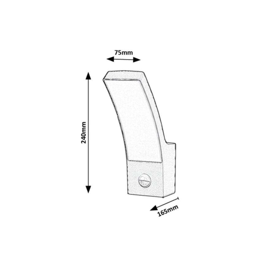 Rabalux - LED Utomhus väggbelysning med sensor LED/12W/230V IP44