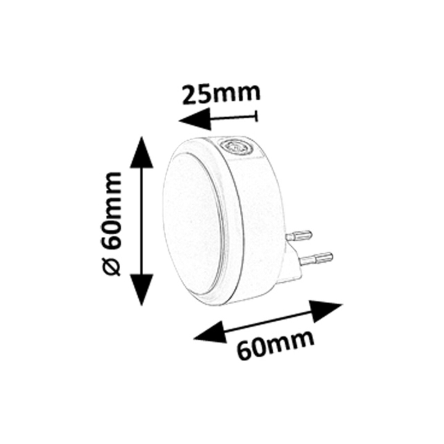 Rabalux - LED Nattlampa för uttag med skymningssensor LED/0,3W/230V 3000K