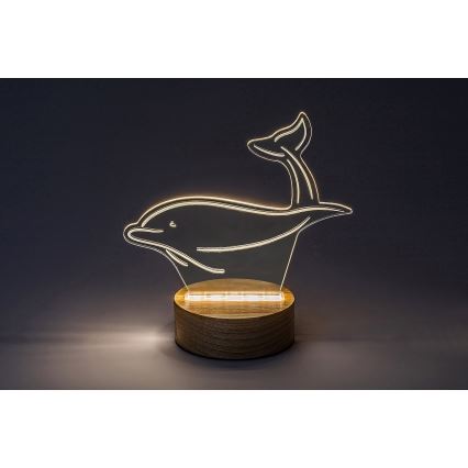 Rabalux - LED-bordslampa för barn LED/2W/5V 3000K dolphin bok