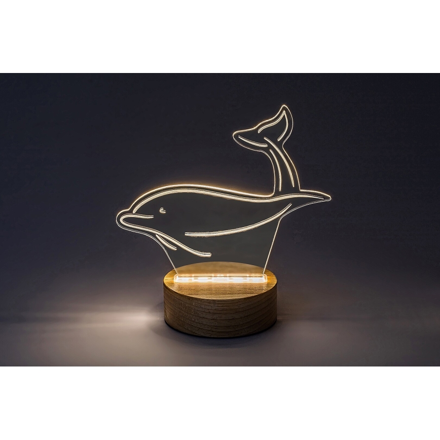 Rabalux - LED-bordslampa för barn LED/2W/5V 3000K dolphin bok