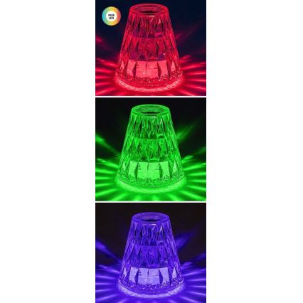 Rabalux - LED RGB Ljusreglerad uppladdningsbar bordslampa LED/2W/5V 3000K