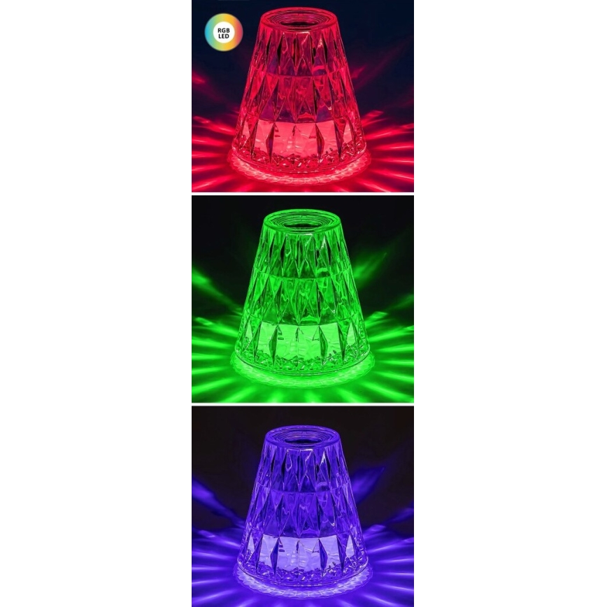 Rabalux - LED RGB Ljusreglerad uppladdningsbar bordslampa LED/2W/5V 3000K