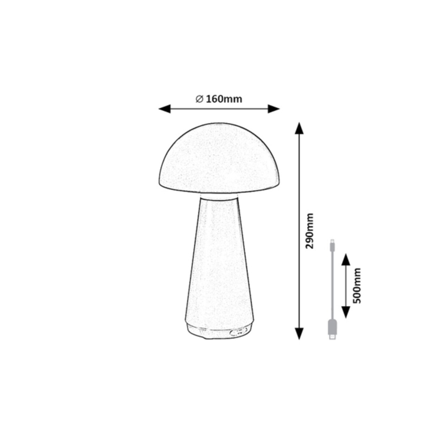 Rabalux - LED Utomhus dimbar touch uppladdningsbar bordslampa LED/3W/5V 2000mAh IP44
