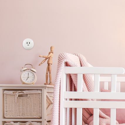 Rabalux - LED nattlampa med sensor för vägguttag 2xUSB LED/13,9W/230V 3000K