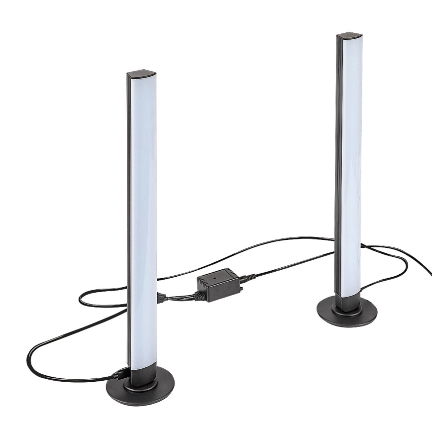Rabalux - KIT 2x LED RGB Ljusreglerad bordslampa PACO LED/5W/5V + fjärrkontroll
