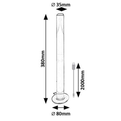 Rabalux - KIT 2x LED RGB Ljusreglerad bordslampa PACO LED/5W/5V + fjärrkontroll