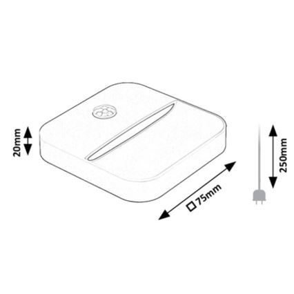 Rabalux - LED Natt rechargeable belysning med sensor LED/0,15W/3,7V 3000K 300 mAh