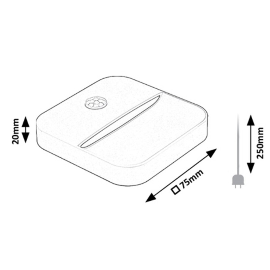 Rabalux - LED Natt rechargeable belysning med sensor LED/0,15W/3,7V 3000K 300 mAh
