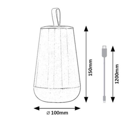 Rabalux - LED RGB Ljusreglerad uppladdningsbar bordslampa LED/2W/5V 3000K 1800 mAh