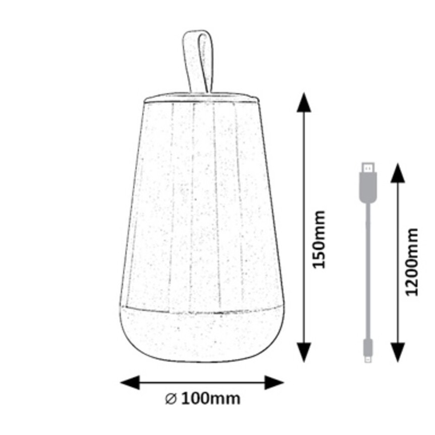 Rabalux - LED RGB Ljusreglerad uppladdningsbar bordslampa LED/2W/5V 3000K 1800 mAh