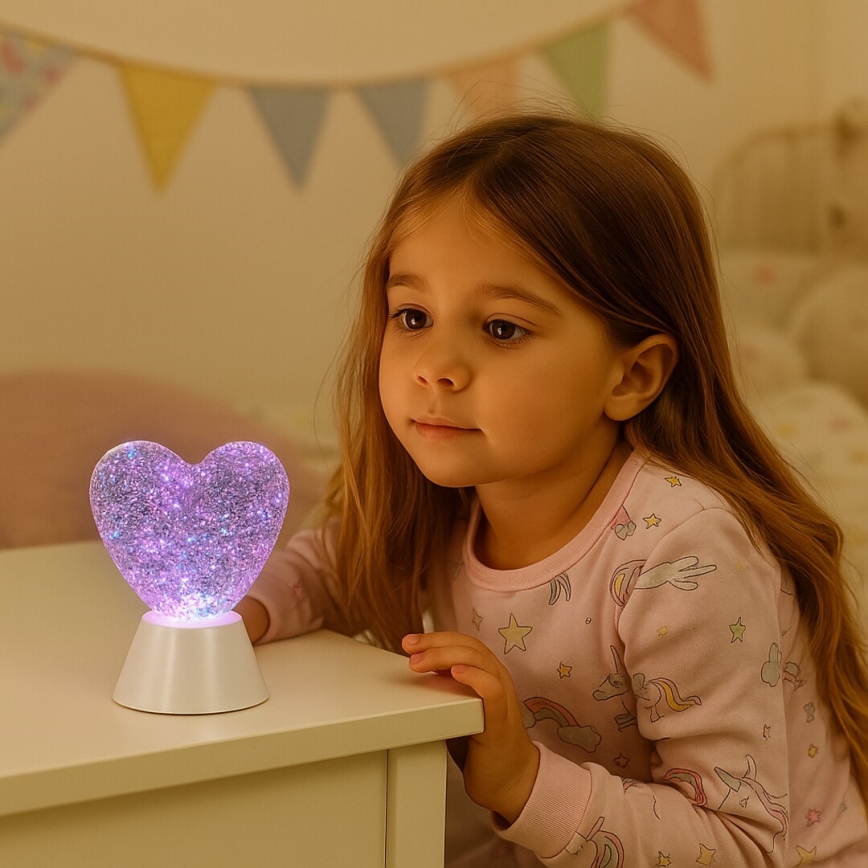 Rabalux - LED RGB dekorationslampa LED/0,8W/3xAA hjärtformad