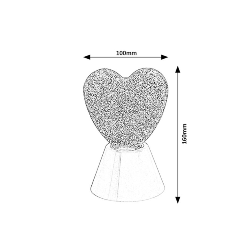 Rabalux - LED RGB dekorationslampa LED/0,8W/3xAA hjärtformad