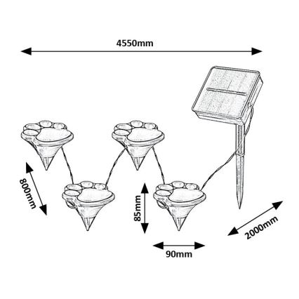 Rabalux - LED solcellsbelysning 4xLED/0,06W/1,2V IP44