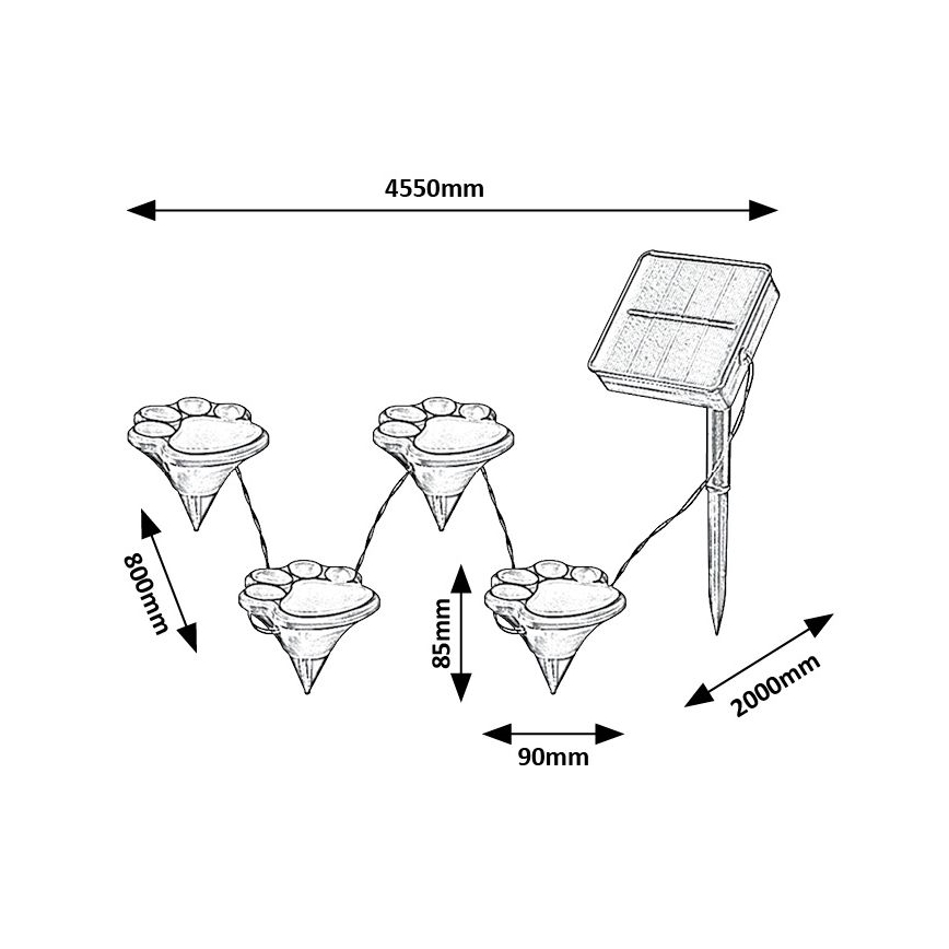 Rabalux - LED solcellsbelysning 4xLED/0,06W/1,2V IP44