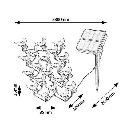 Rabalux - LED solcellsljusslinga 20xLED/0,06W/1,2V IP44