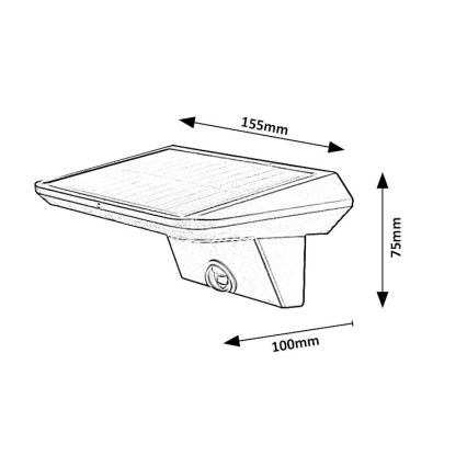 Rabalux - LED Solcellsbelysning med en sensor LED/10W/3,7V IP44 1200 mAh
