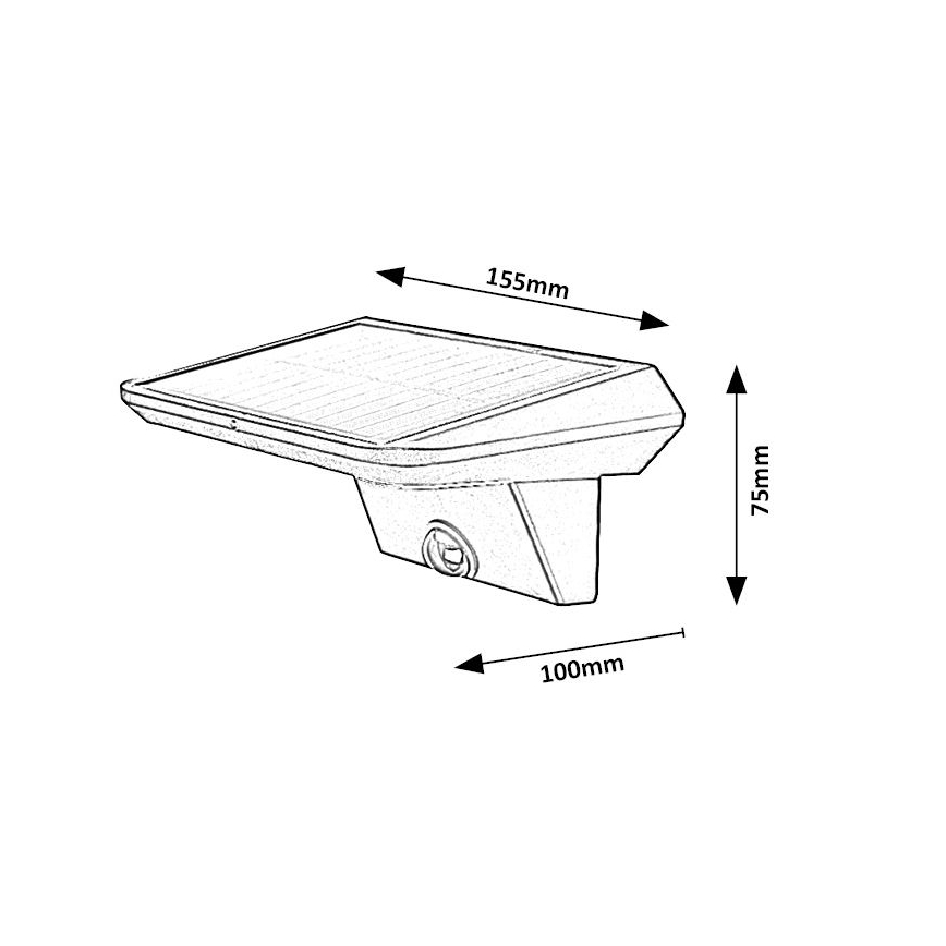 Rabalux - LED Solcellsbelysning med en sensor LED/10W/3,7V IP44 1200 mAh