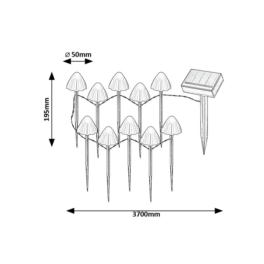 Rabalux - LED solcellsbelysning 10xLED/0,2W/1,2V IP44