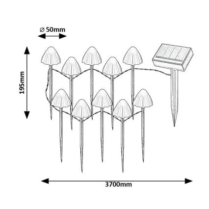 Rabalux - LED Solarlampa 10xLED/0,2W/1,2V IP44 300 mAh