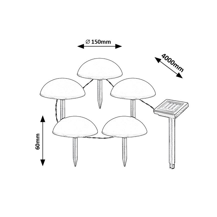 Rabalux - LED solcellsbelysning 5xLED/0,2W/1,2V IP44