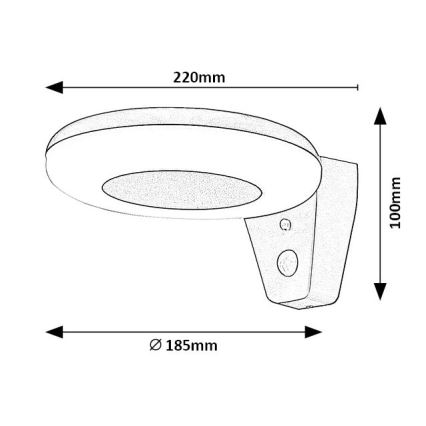 Rabalux - LED solcellsbelysning med en sensor LED/4W/3,7V IP44