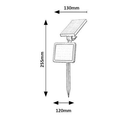 Rabalux - Solcellstrålkastare med sensor LED/9,6W/3,7V IP44