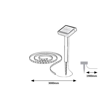Rabalux - LED Solcell list LED/0,26W/3,2V 4,9m IP44 400 mAh
