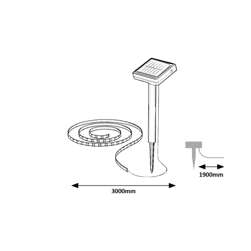 Rabalux - LED Solcell list LED/0,26W/3,2V 4,9m IP44 400 mAh
