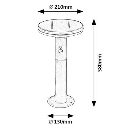 Rabalux - LED solcellsbelysning med en sensor LED/10W/3,7V IP44