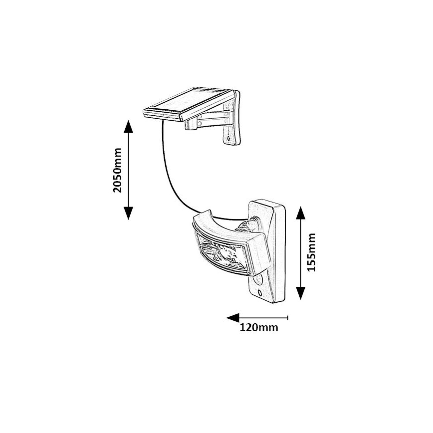 Rabalux - LED solcellsbelysning med en sensor LED/2,4W/3,7V IP44