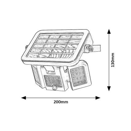 Rabalux - Solcellstrålkastare med sensor LED/9,6W/3,7V IP44