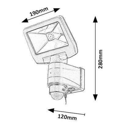 Rabalux - Solcellstrålkastare med sensor LED/5W/3,7V IP44 2500 mAh