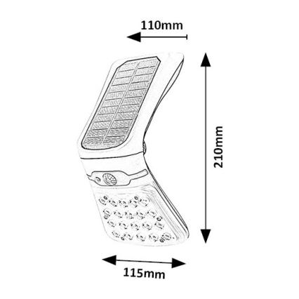 Rabalux - LED Ljusreglerad solar belysning med en sensor LED/4W/3,7V IP44