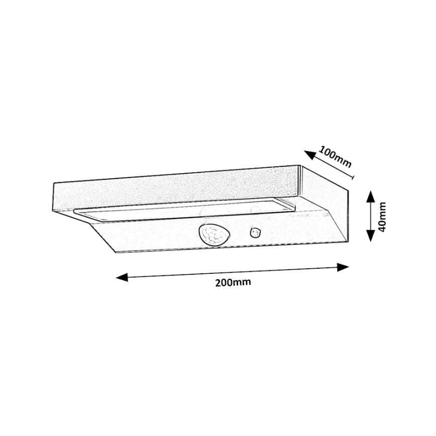 Rabalux - LED solcellsbelysning med en sensor LED/6W/3,7V IP44