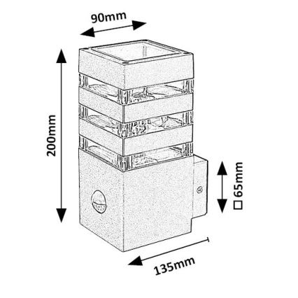 Rabalux - Utomhus vägglampa med sensor 1xE27/12W/230V IP44