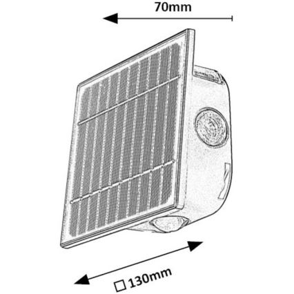 Rabalux - LED dimbar solcellsvägglampa LED/0,5W/3,7V 3000K/6000K IP54 1300 mAh