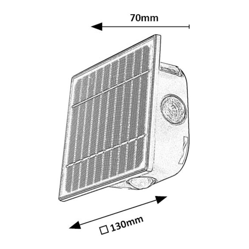 Rabalux - LED Ljusreglerad solcell vägglampa LED/0,5W/3,7V 3000K/6000K IP54